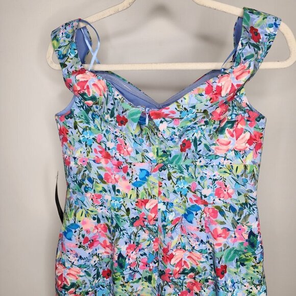 NWT Aidan by Aidan Mattox Off the Shoulder Floral Dress Lilac Multi Size 10 - Picture 9 of 16